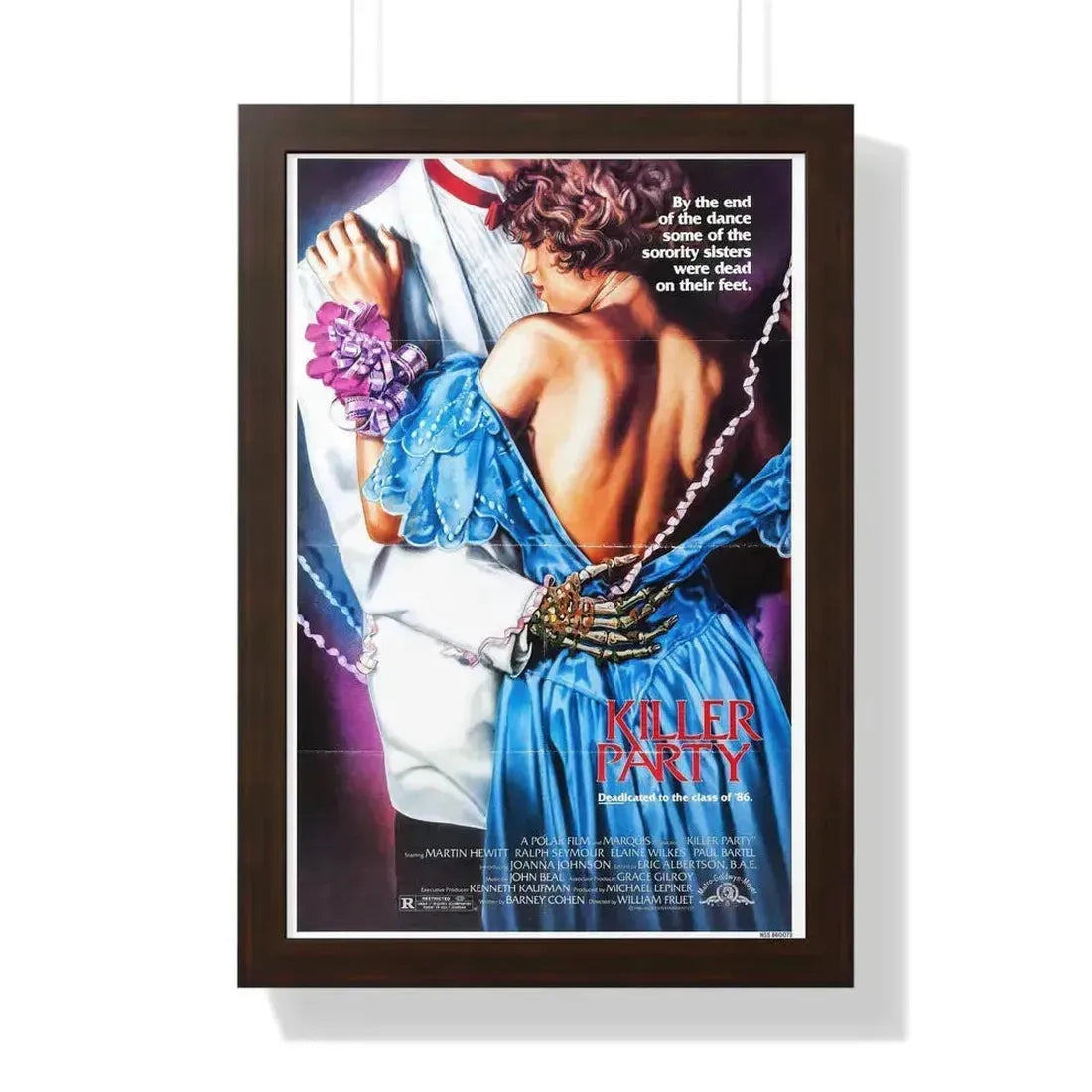 KILLER PARTY 1986 - Framed Movie Poster 16″ x 24″ Walnut - The Sticker Space