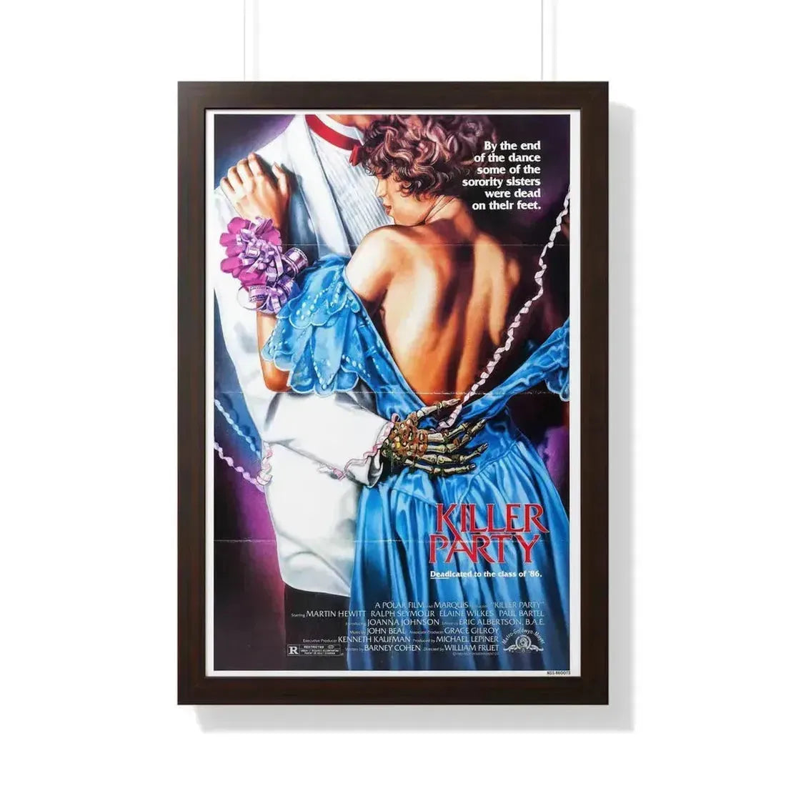 KILLER PARTY 1986 - Framed Movie Poster 20" x 30" Walnut - The Sticker Space