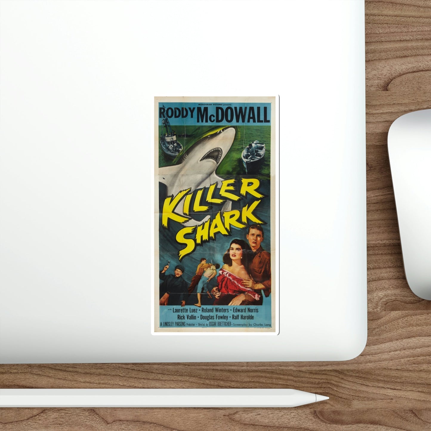 Killer Shark 1950 Movie Poster STICKER Vinyl Die-Cut Decal-The Sticker Space