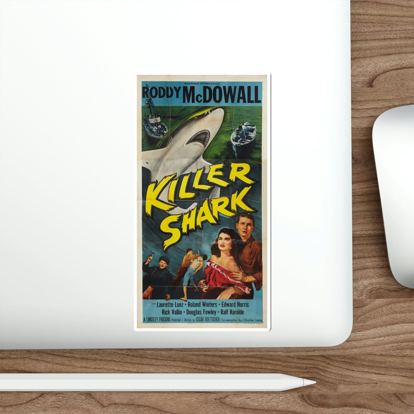 Killer Shark 1950 Movie Poster STICKER Vinyl Die-Cut Decal-The Sticker Space