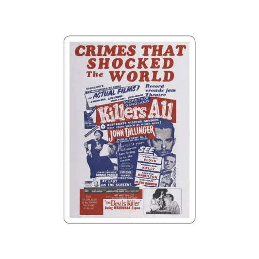 KILLERS ALL + THE DEVIL'S KILLER 1947 Movie Poster STICKER Vinyl Die-Cut Decal 2 Inch - The Sticker Space