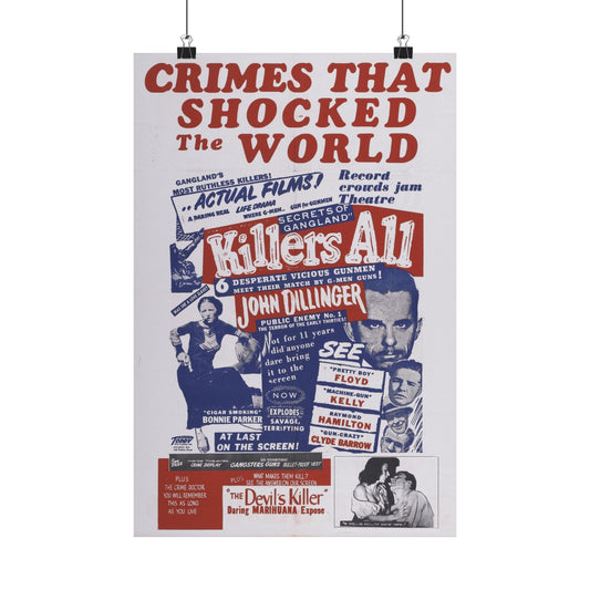 KILLERS ALL + THE DEVIL'S KILLER 1947 - Paper Movie Poster-12″ x 18″-The Sticker Space