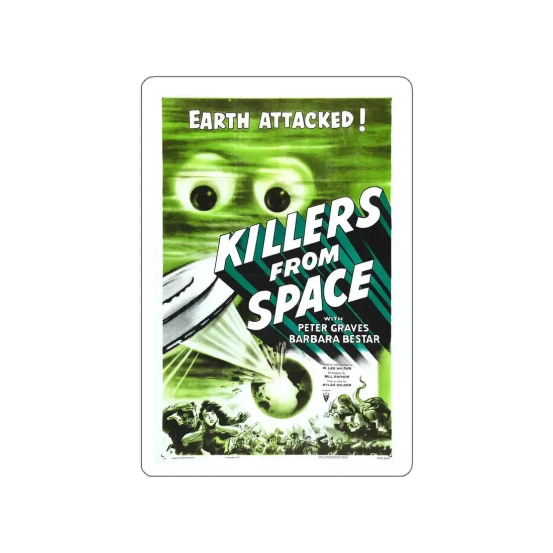 KILLERS FROM SPACE 1954 Movie Poster STICKER Vinyl Die-Cut Decal 4 Inch - The Sticker Space