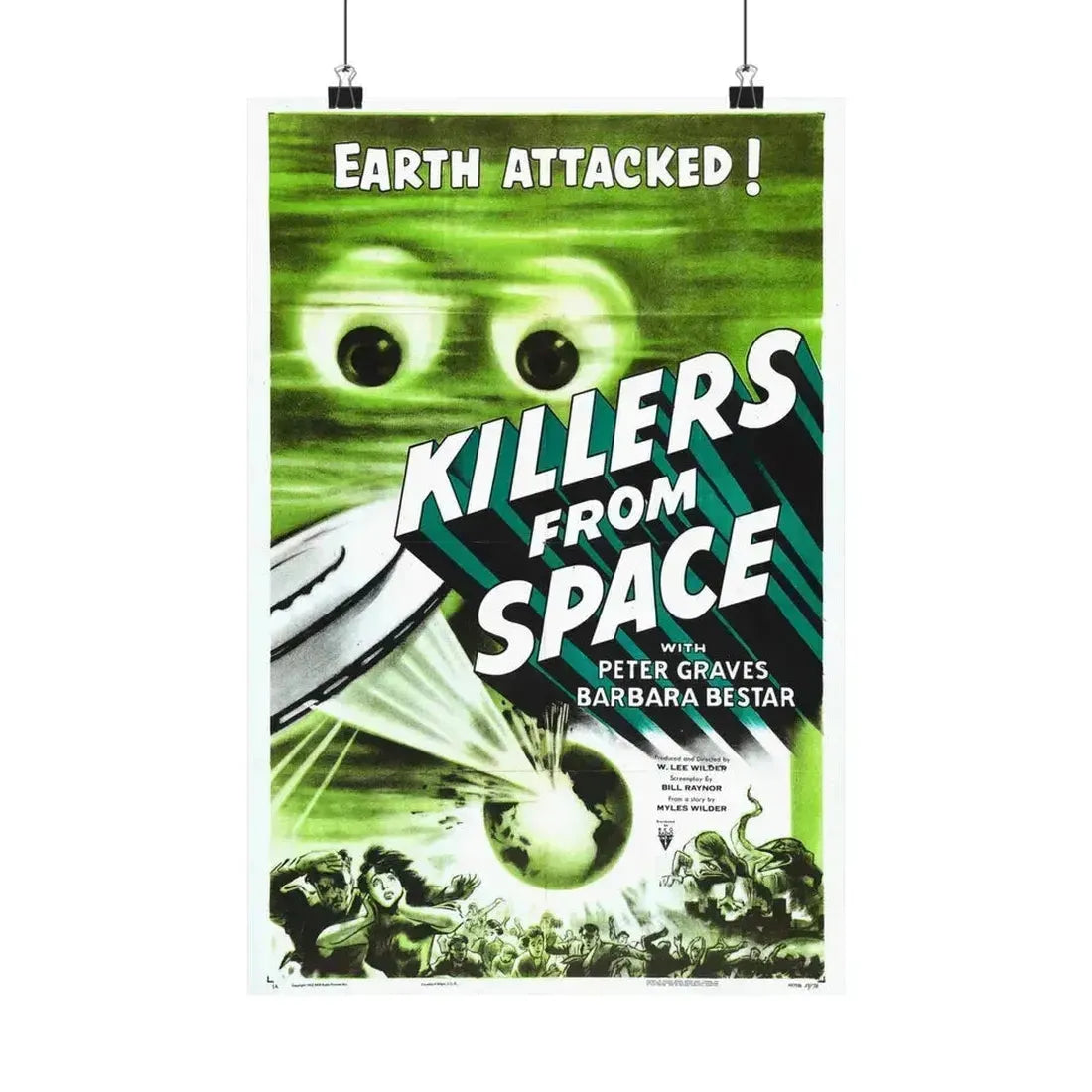 KILLERS FROM SPACE 1954 - Paper Movie Poster 12″ x 18″ Matte - The Sticker Space