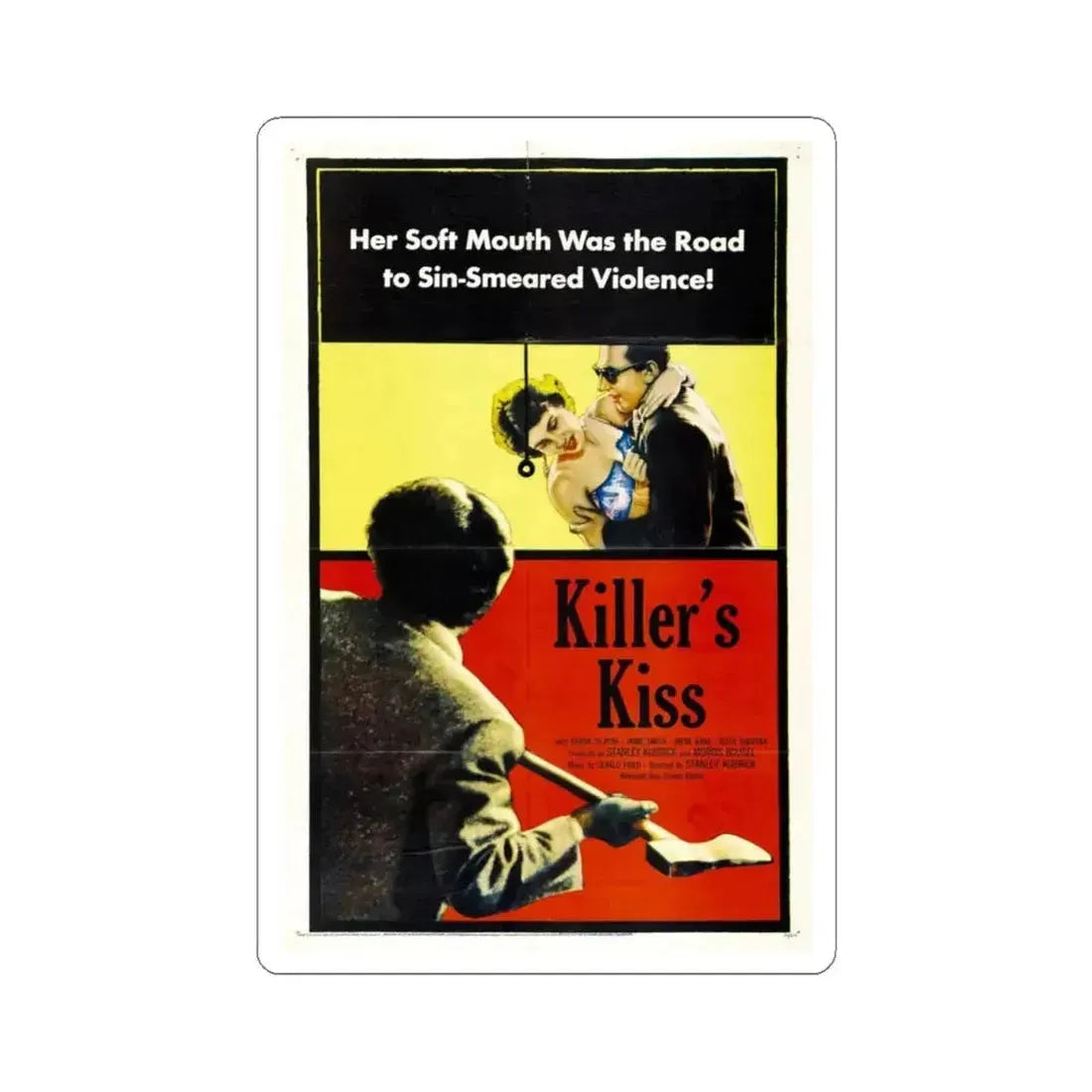 Killers Kiss 1955 Movie Poster - STICKER Vinyl Kiss-Cut Decal 6 Inch White - The Sticker Space