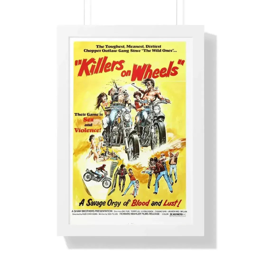KILLERS ON WHEELS 1976 - Framed Movie Poster 16″ x 24″ White - The Sticker Space