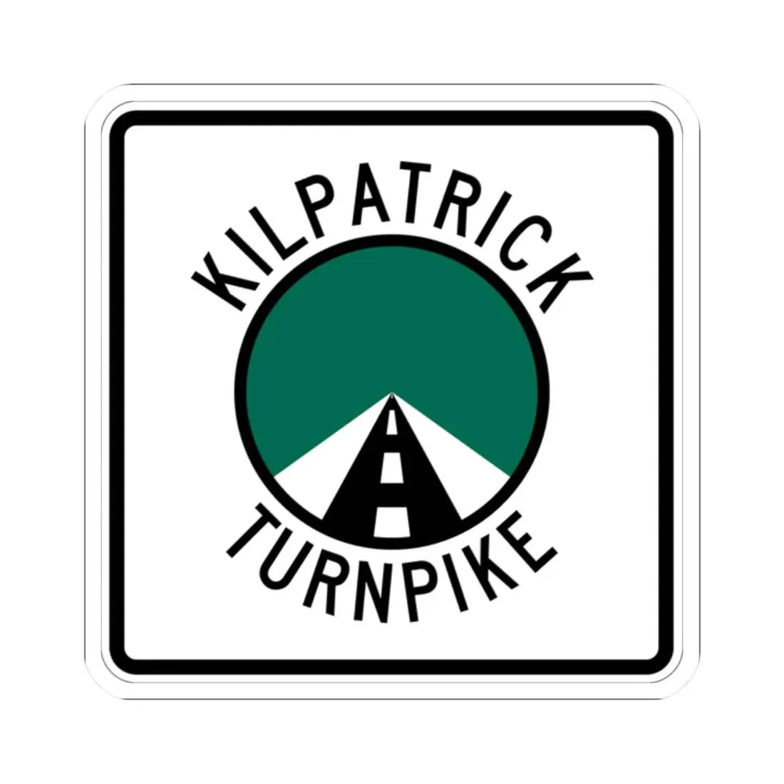Kilpatrick Turnpike (Oklahoma) (Road Sign) STICKER Vinyl Kiss-Cut Decal 2 Inch White - The Sticker Space