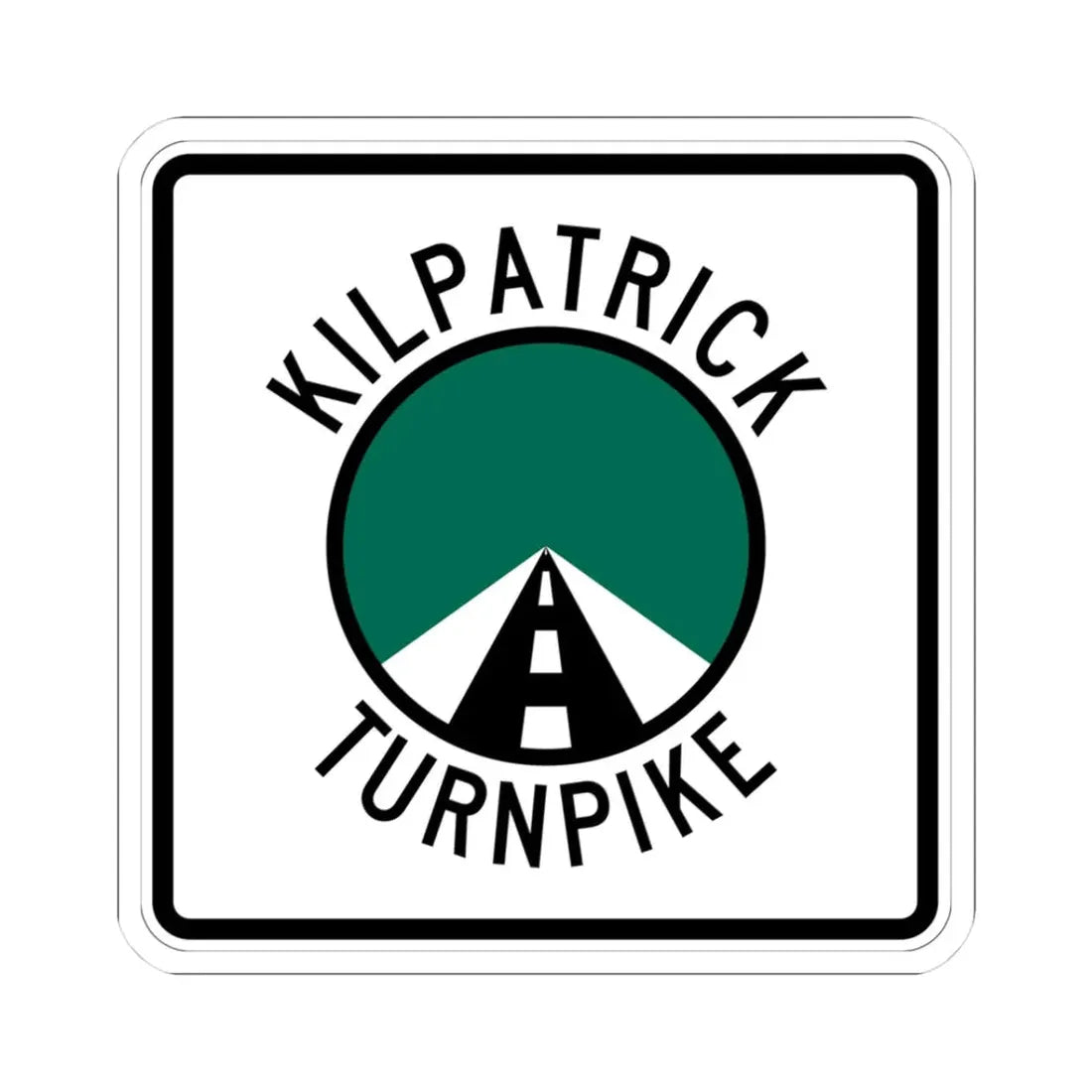 Kilpatrick Turnpike (Oklahoma) (Road Sign) STICKER Vinyl Kiss-Cut Decal 3 Inch White - The Sticker Space