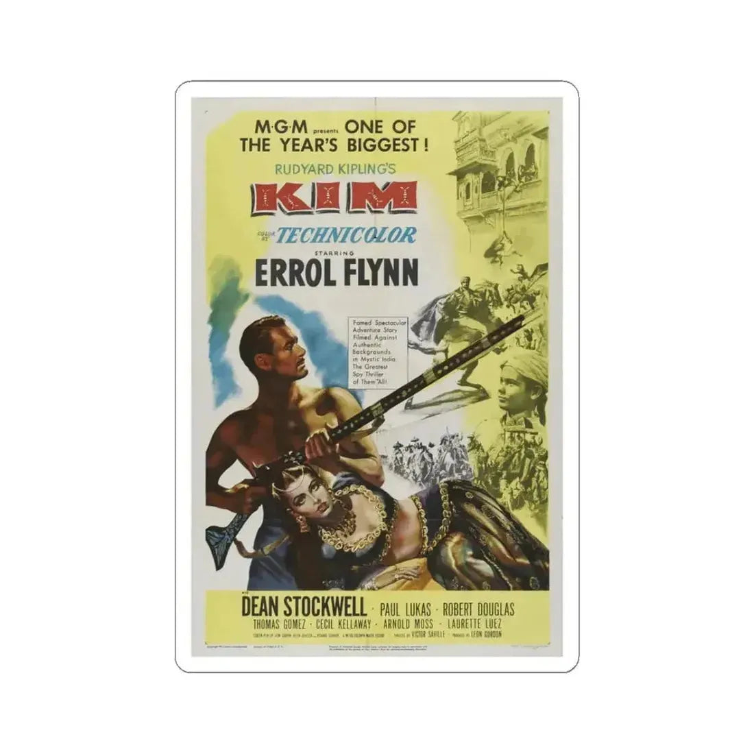 Kim 1950 Movie Poster - STICKER Vinyl Kiss-Cut Decal 3 Inch White - The Sticker Space