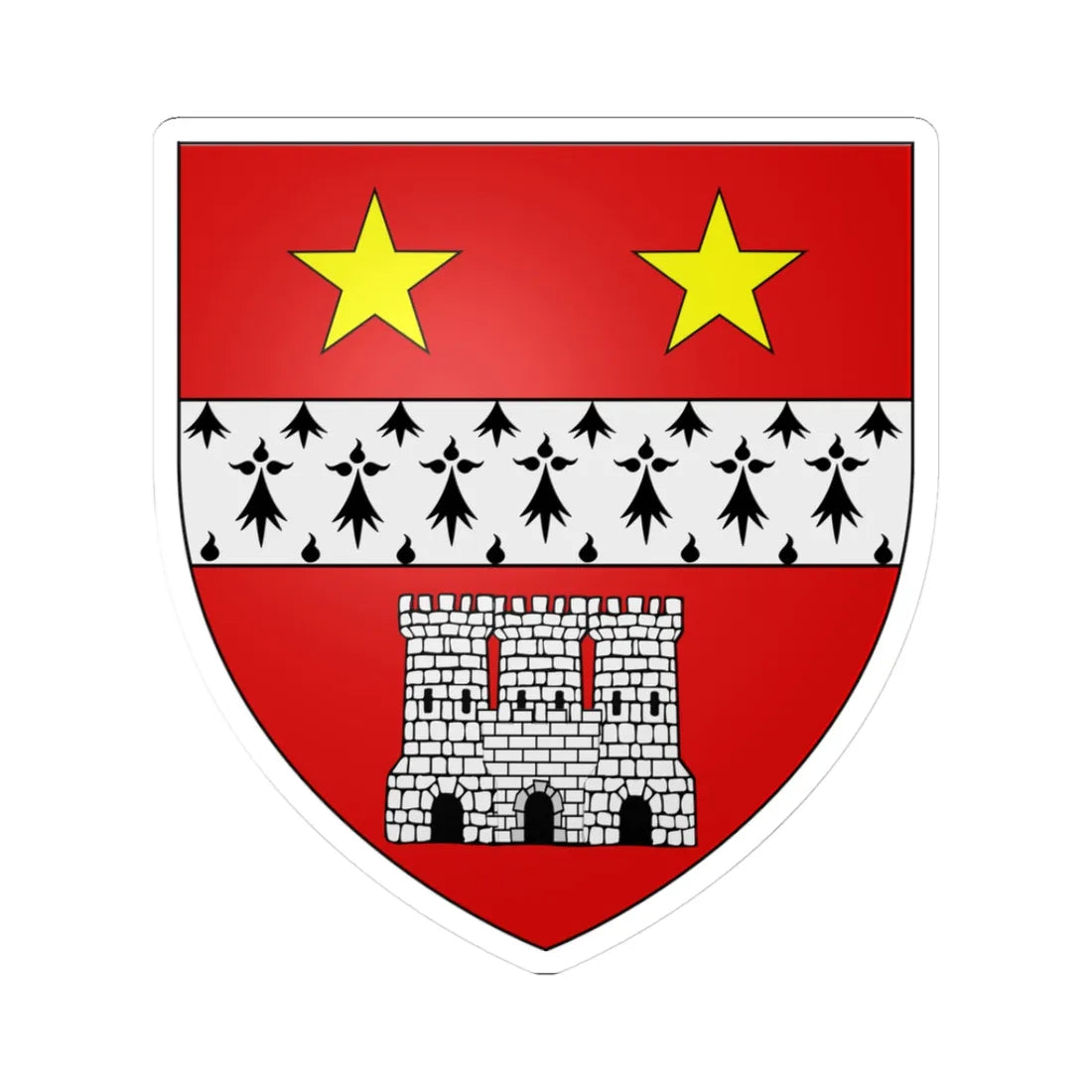 Kincaid of Kincaid arms (Scotland) (Coat of Arms) STICKER Vinyl Kiss-Cut Decal 3 Inch White - The Sticker Space