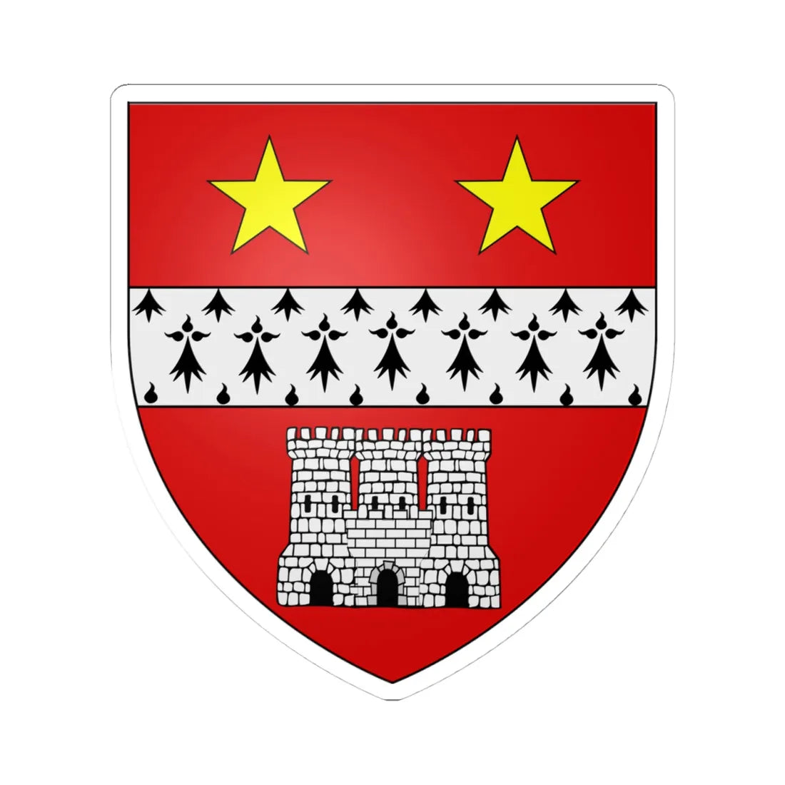 Kincaid of Kincaid arms (Scotland) (Coat of Arms) STICKER Vinyl Kiss-Cut Decal 4 Inch White - The Sticker Space