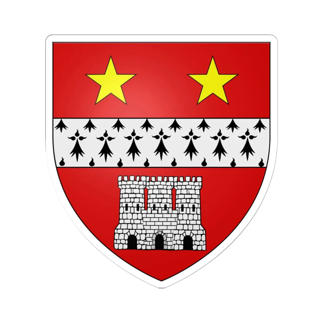 Kincaid of Kincaid arms (Scotland) (Coat of Arms) STICKER Vinyl Kiss-Cut Decal 6 Inch White - The Sticker Space