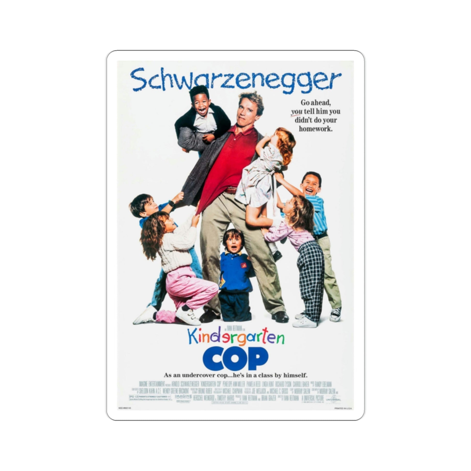 Kindergarten Cop 1990 Movie Poster STICKER Vinyl Die-Cut Decal-2 Inch-The Sticker Space