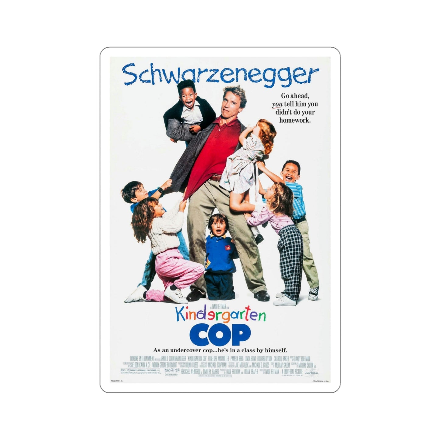 Kindergarten Cop 1990 Movie Poster STICKER Vinyl Die-Cut Decal-4 Inch-The Sticker Space