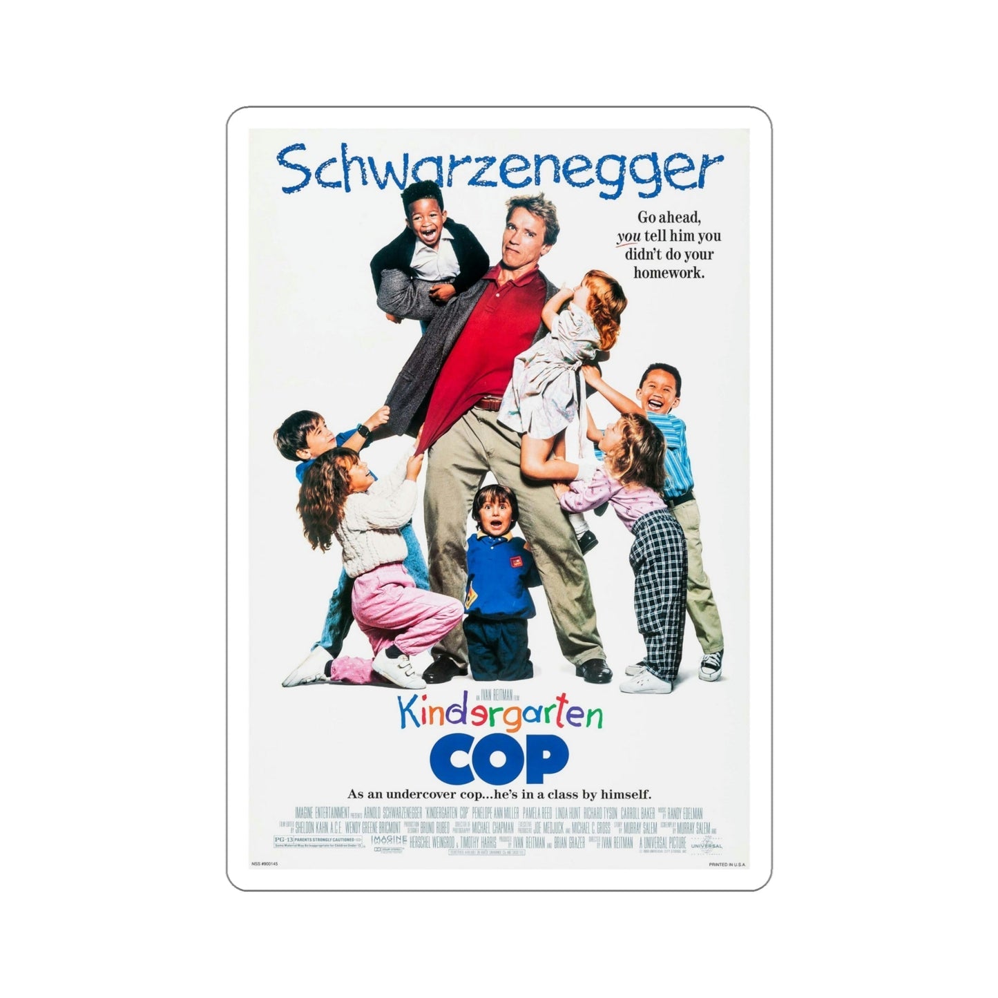 Kindergarten Cop 1990 Movie Poster STICKER Vinyl Die-Cut Decal-6 Inch-The Sticker Space