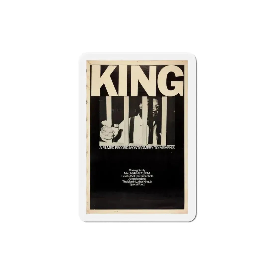 King A Filmed Record Montgomery to Memphis 1970 Movie Poster Refrigerator Magnet 3 Inch - The Sticker Space