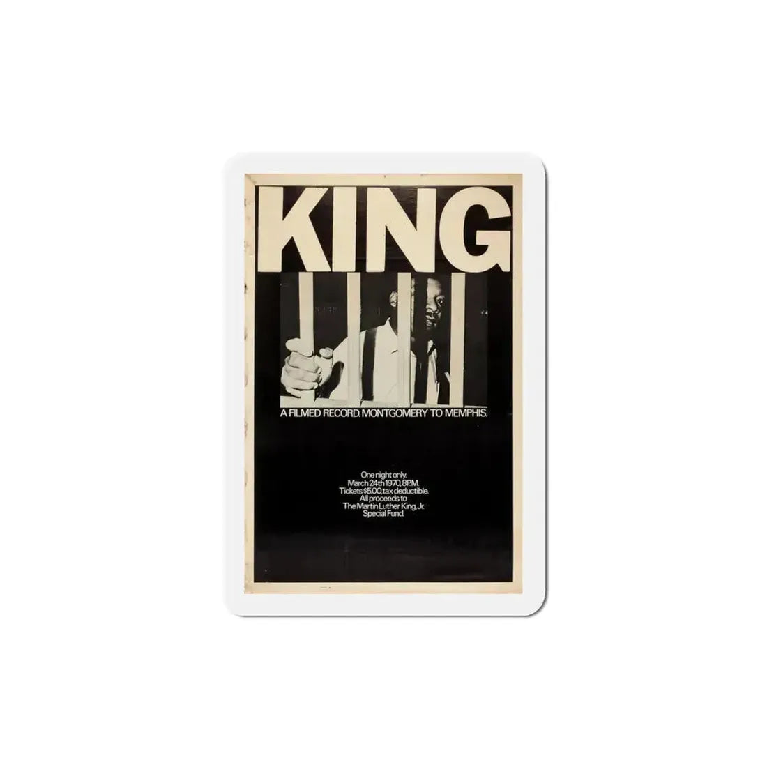King A Filmed Record Montgomery to Memphis 1970 Movie Poster Refrigerator Magnet 4 Inch - The Sticker Space