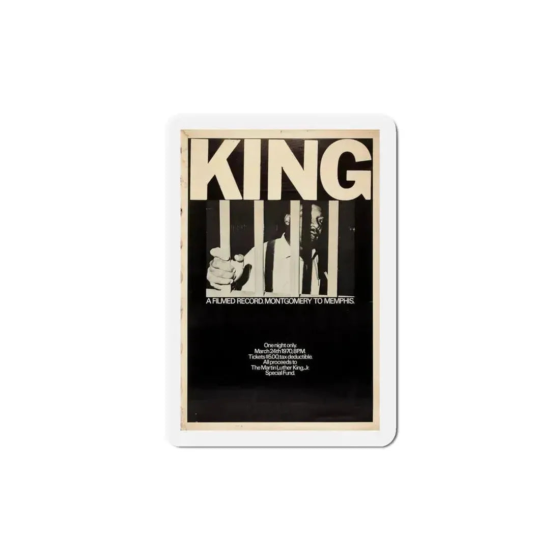 King A Filmed Record Montgomery to Memphis 1970 Movie Poster Refrigerator Magnet 5 Inch - The Sticker Space