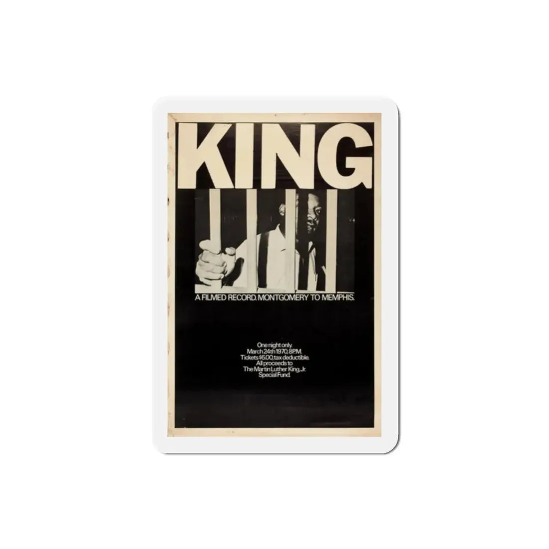 King A Filmed Record Montgomery to Memphis 1970 Movie Poster Refrigerator Magnet - The Sticker Space