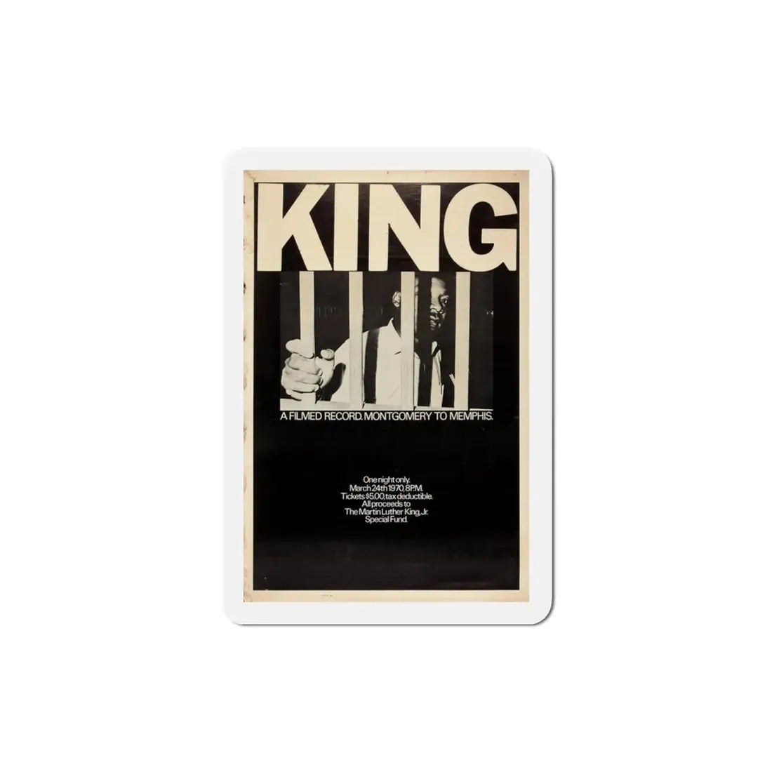 King A Filmed Record Montgomery to Memphis 1970 Movie Poster Refrigerator Magnet - The Sticker Space