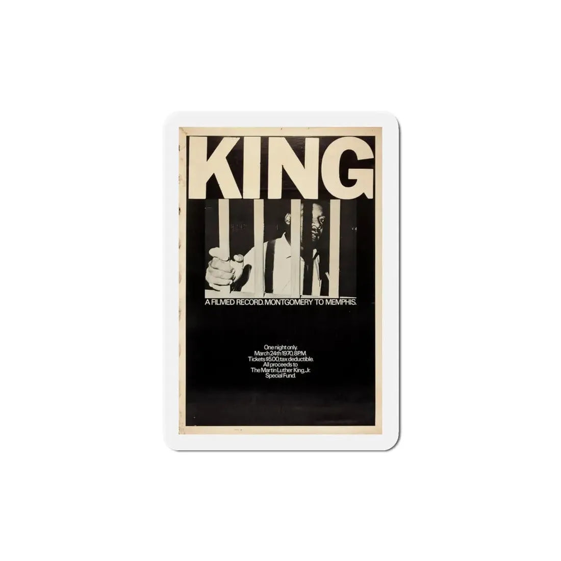 King A Filmed Record Montgomery to Memphis 1970 Movie Poster Refrigerator Magnet - The Sticker Space