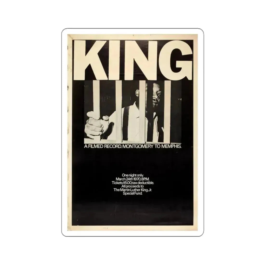 King A Filmed Record Montgomery to Memphis 1970 STICKER Vinyl Die-Cut Decal 3 Inch - The Sticker Space