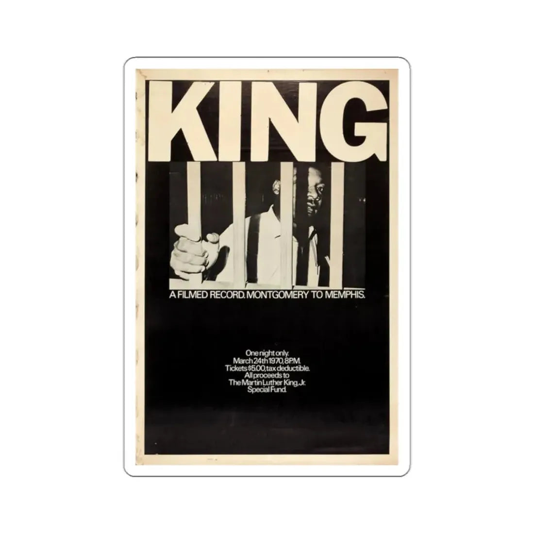 King A Filmed Record Montgomery to Memphis 1970 STICKER Vinyl Die-Cut Decal - The Sticker Space