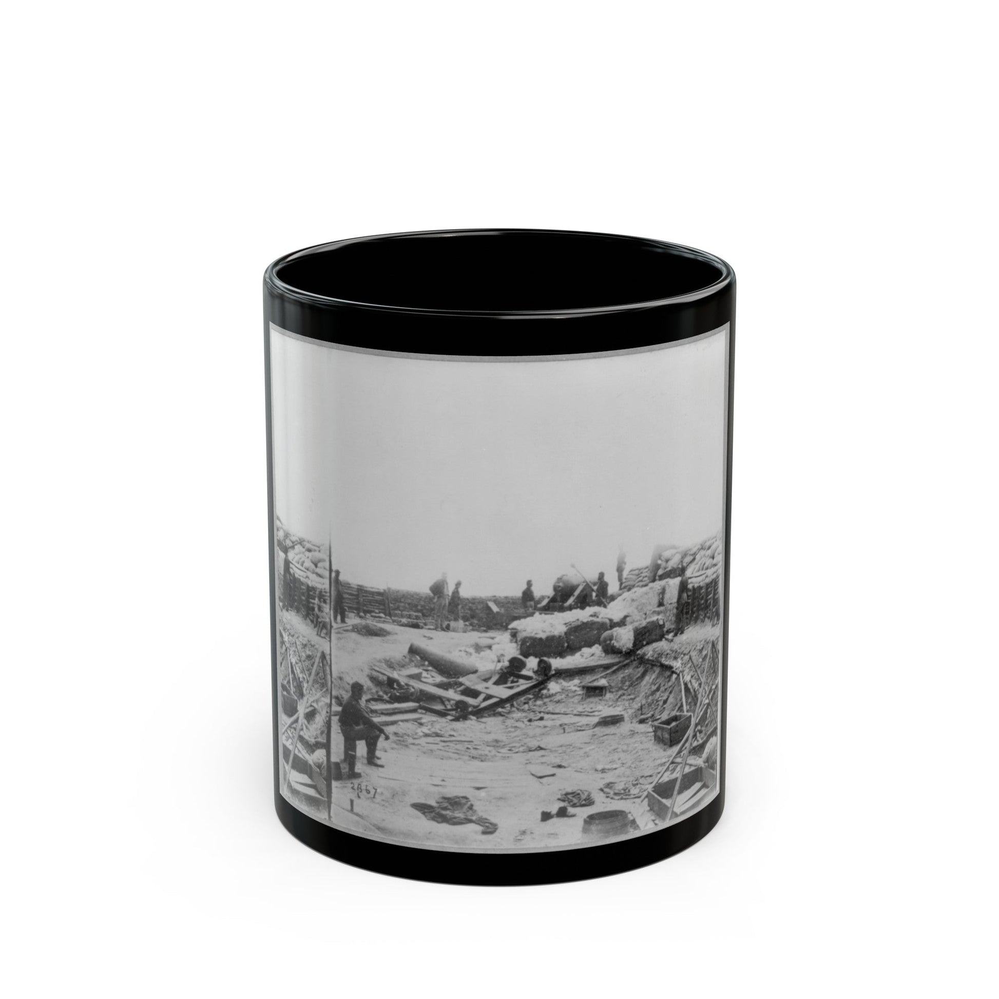 King Cotton , Yorktown, Va. (U.S. Civil War) Black Coffee Mug-11oz-The Sticker Space