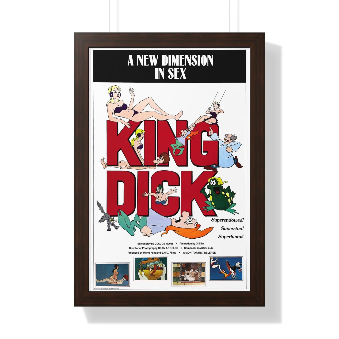 KING DICK 1973 - Framed Movie Poster-16″ x 24″-The Sticker Space