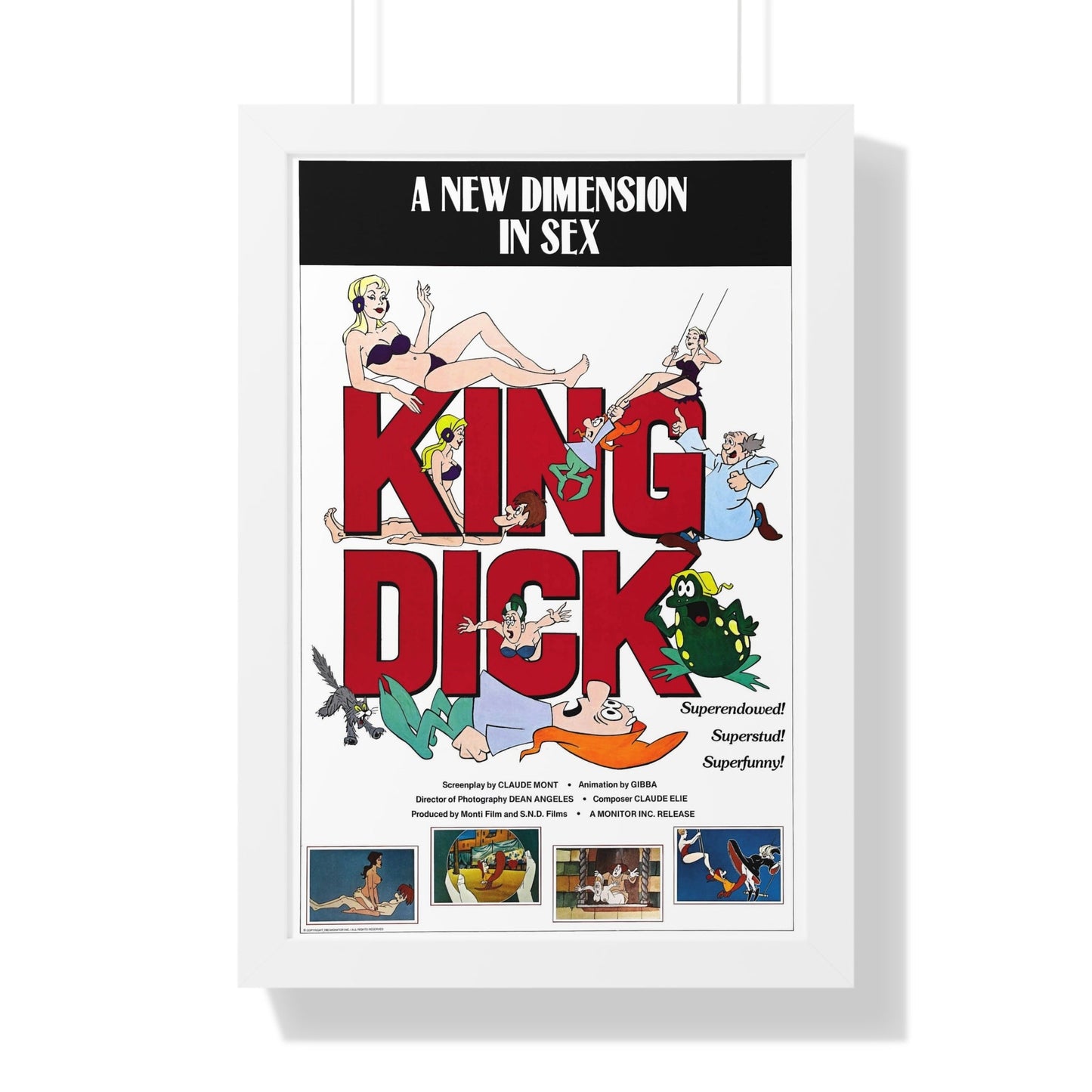 KING DICK 1973 - Framed Movie Poster-16″ x 24″-The Sticker Space