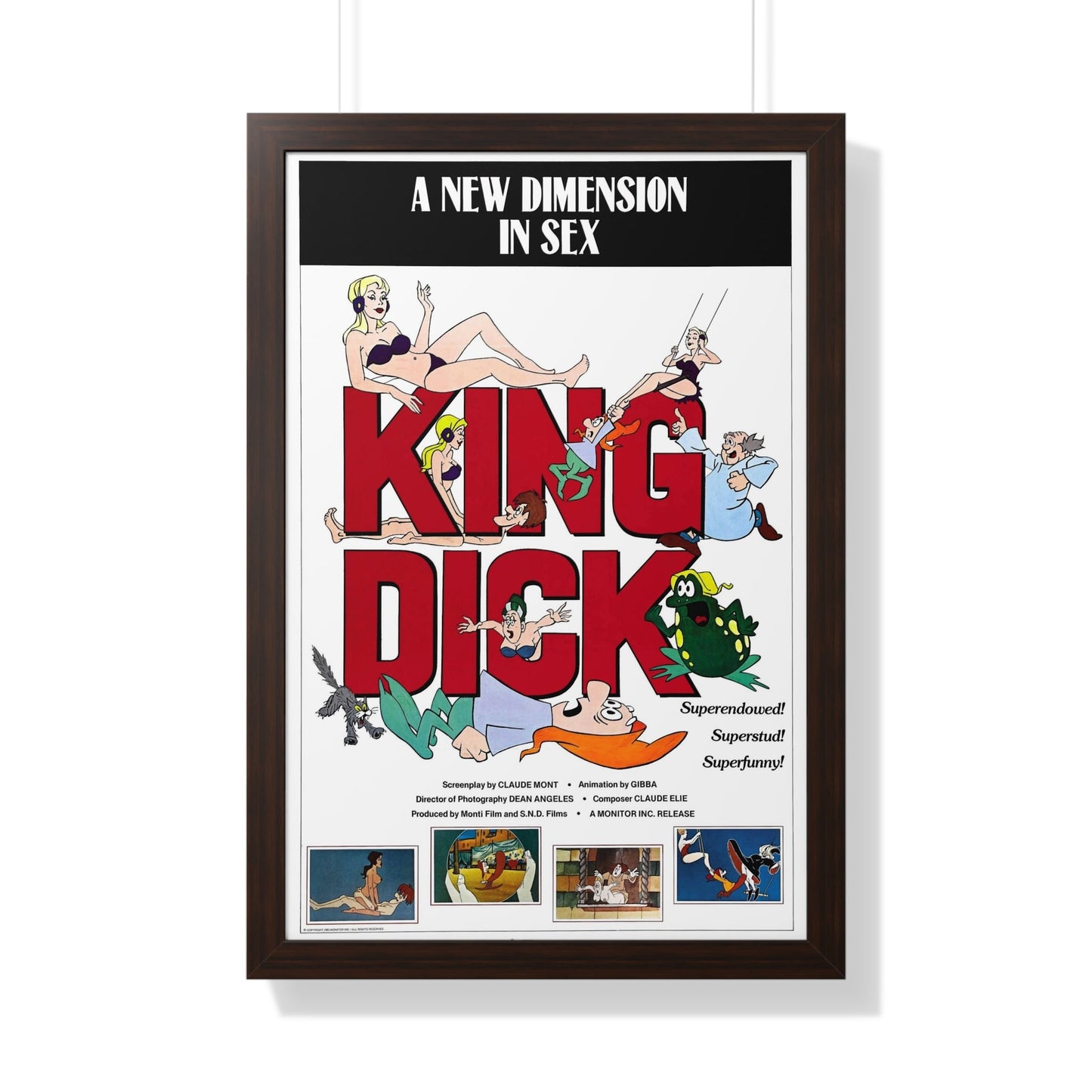 KING DICK 1973 - Framed Movie Poster-20" x 30"-The Sticker Space