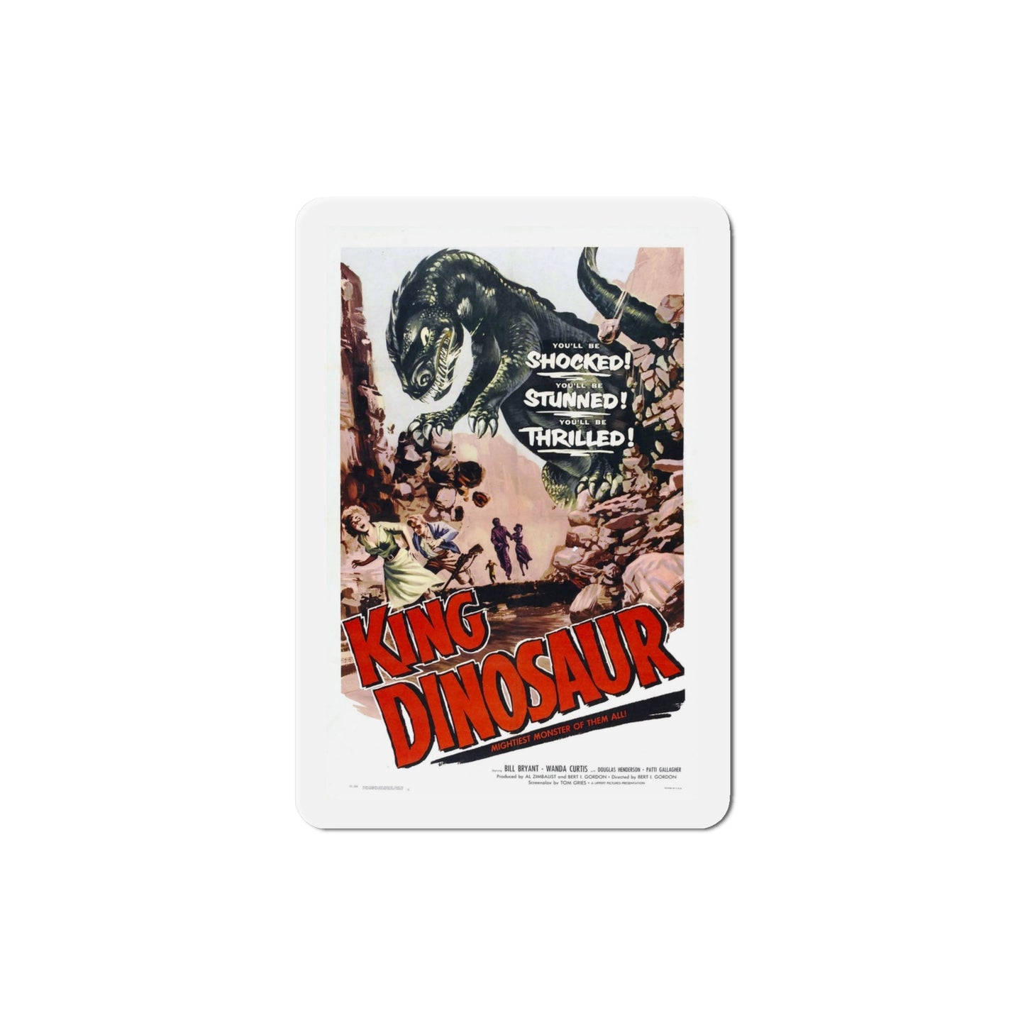 King Dinosaur 1955 Movie Poster Die-Cut Magnet-4 Inch-The Sticker Space