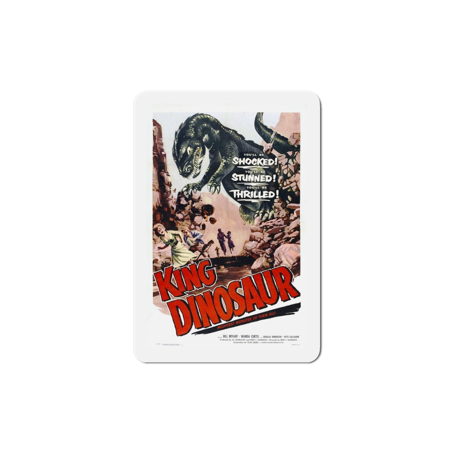 King Dinosaur 1955 Movie Poster Die-Cut Magnet-6 Inch-The Sticker Space