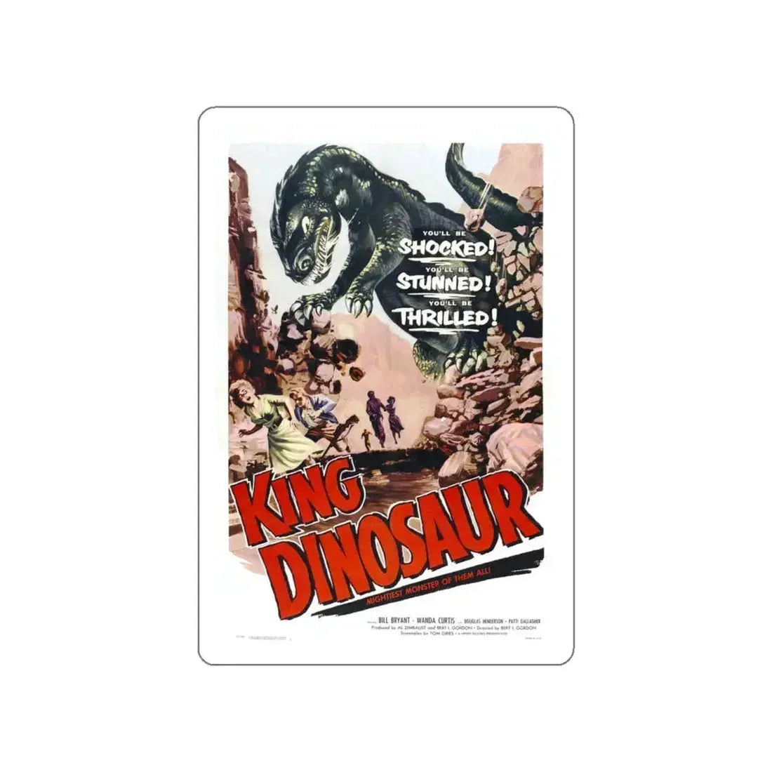 KING DINOSAUR 1955 Movie Poster STICKER Vinyl Die-Cut Decal 4 Inch - The Sticker Space