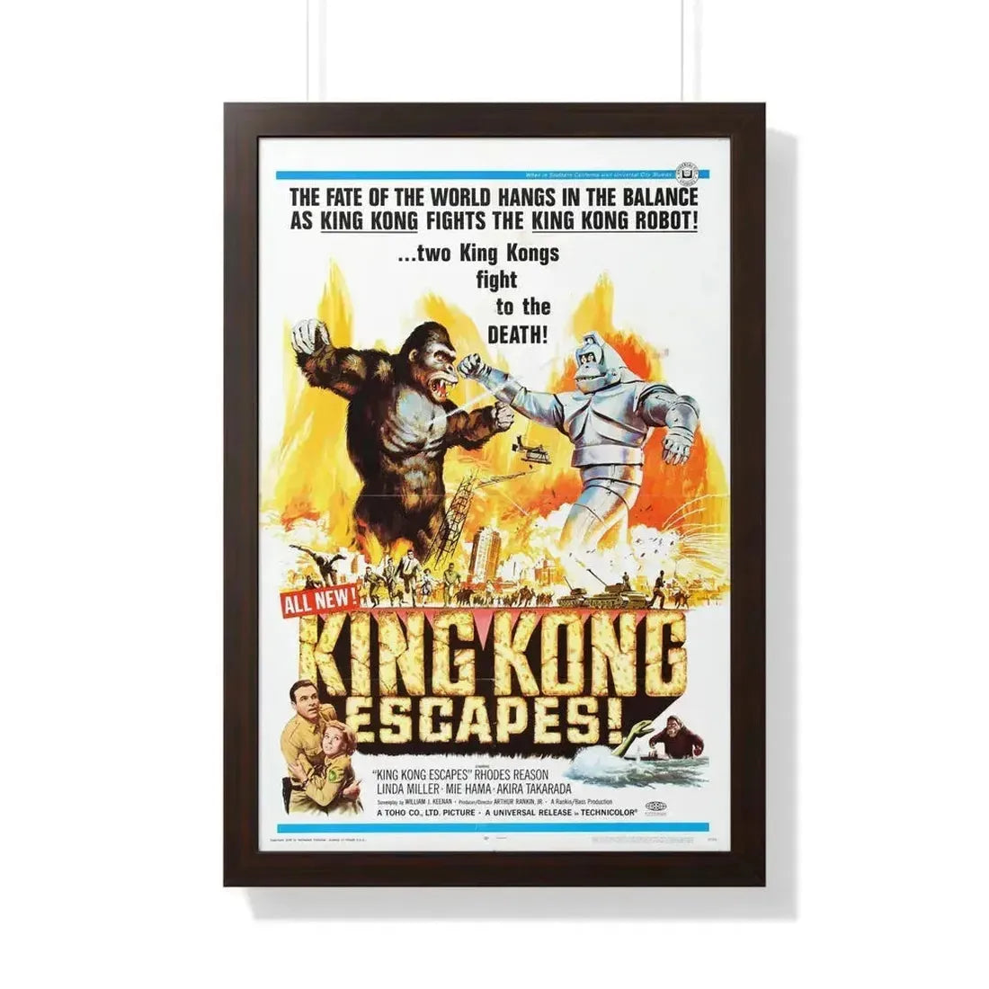 KING KONG ESCAPES (2) 1967 - Framed Movie Poster 20" x 30" Walnut - The Sticker Space