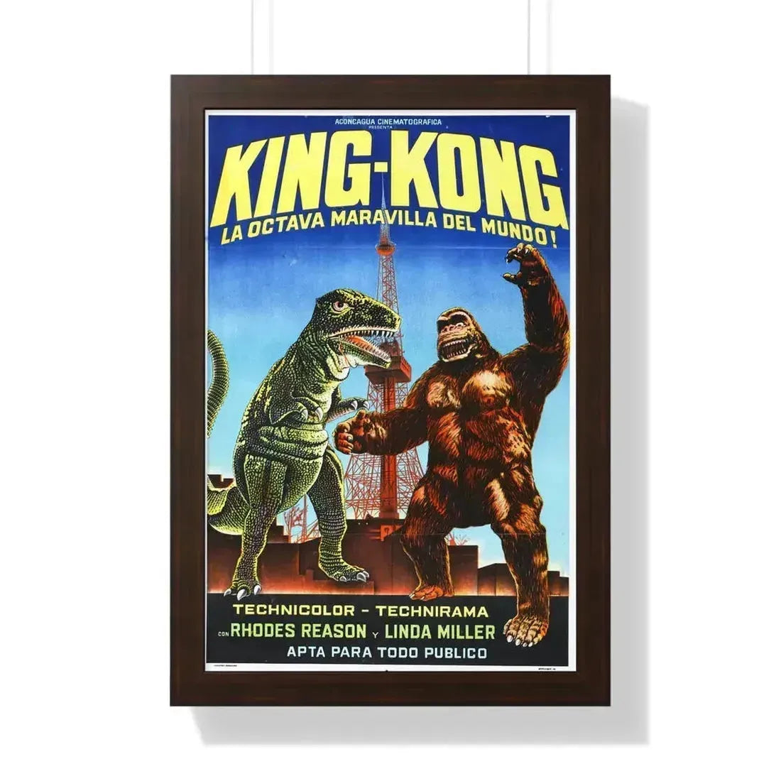 KING KONG ESCAPES (3) 1967 - Framed Movie Poster 16″ x 24″ Walnut - The Sticker Space