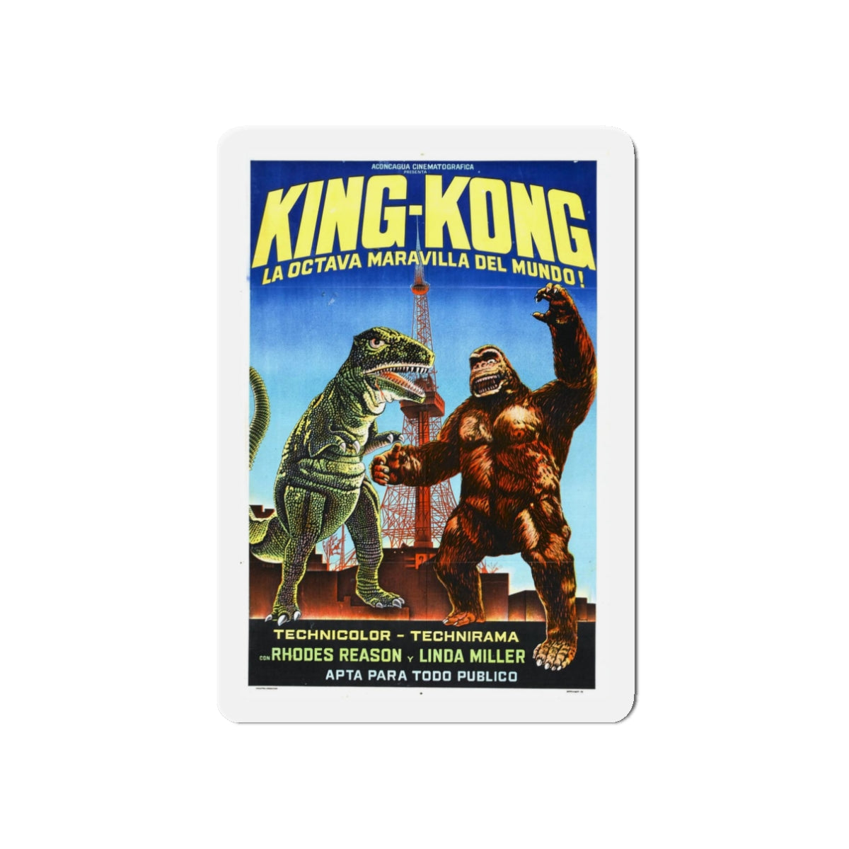 KING KONG ESCAPES (3) 1967 Movie Poster - Refrigerator Magnet-3" x 3"-The Sticker Space