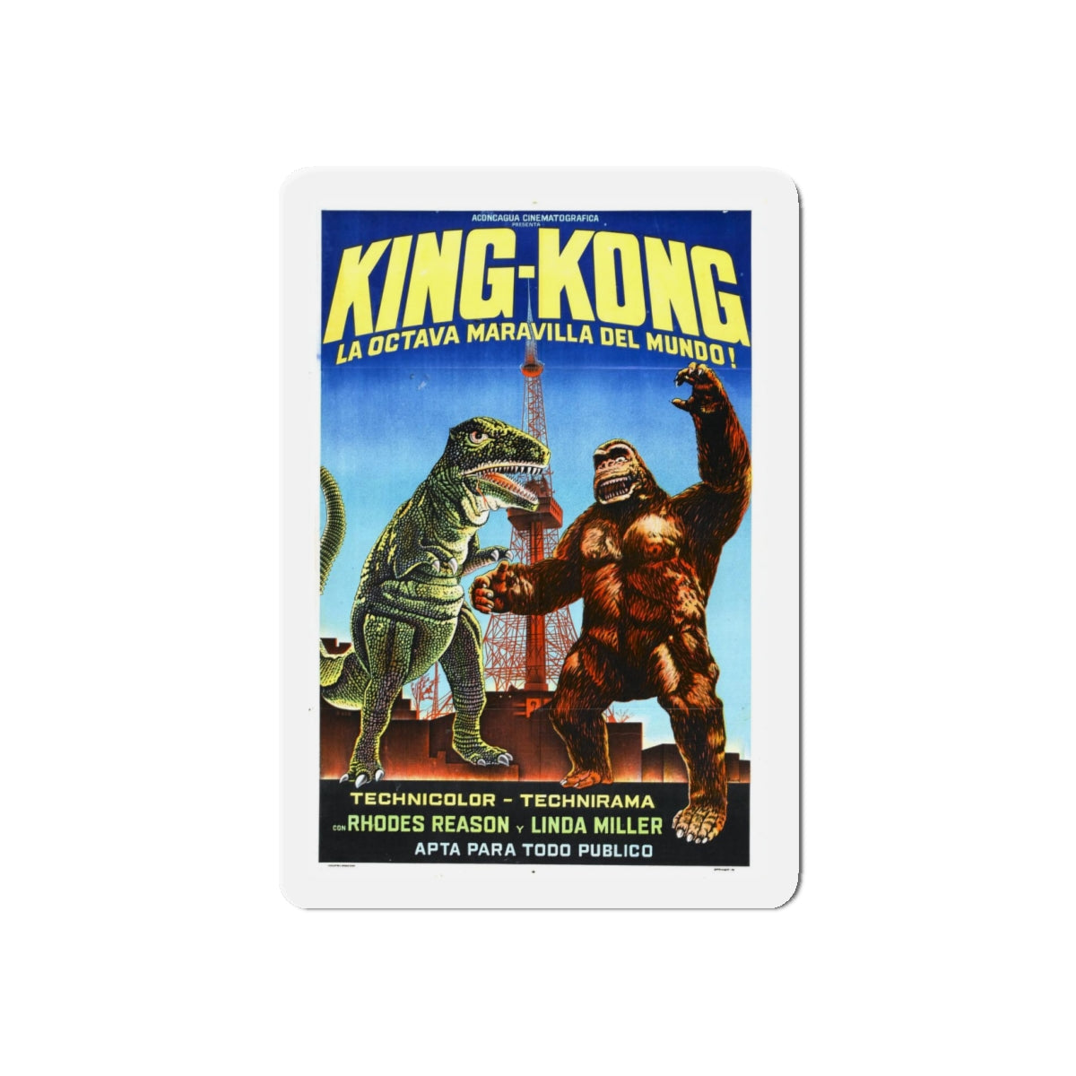 KING KONG ESCAPES (3) 1967 Movie Poster - Refrigerator Magnet-4" x 4"-The Sticker Space