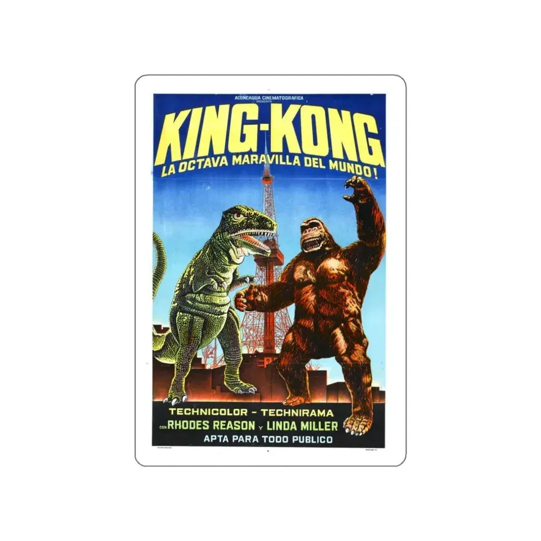 KING KONG ESCAPES (3) 1967 Movie Poster STICKER Vinyl Die-Cut Decal 3 Inch - The Sticker Space