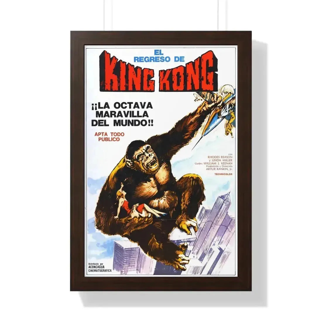 KING KONG ESCAPES (4) 1967 - Framed Movie Poster 16″ x 24″ Walnut - The Sticker Space