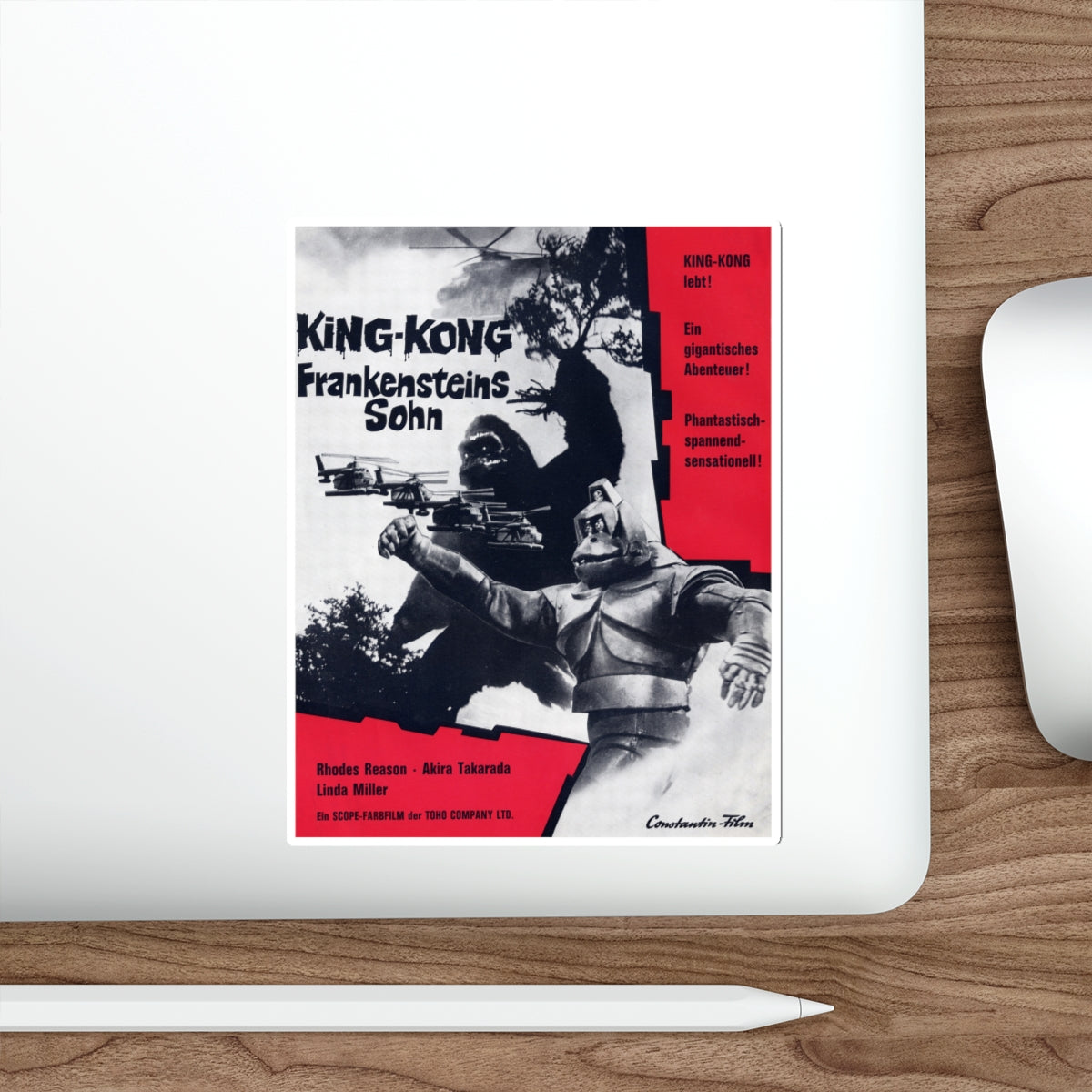 KING KONG ESCAPES (GERMAN) 1967 Movie Poster STICKER Vinyl Die-Cut Decal-The Sticker Space