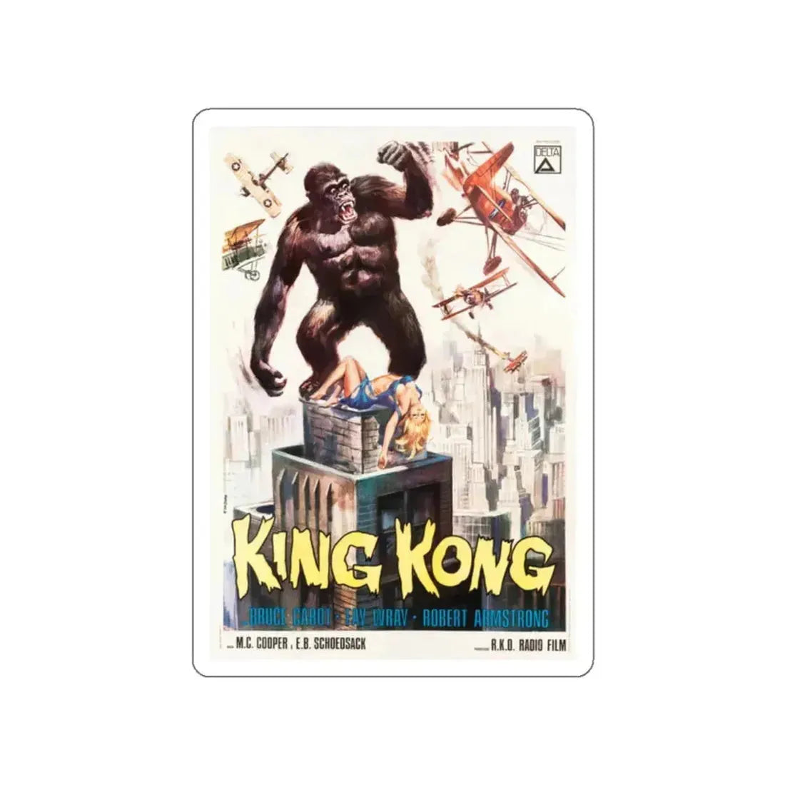 KING KONG (ITALIAN) 1933 Movie Poster STICKER Vinyl Die-Cut Decal 2 Inch - The Sticker Space
