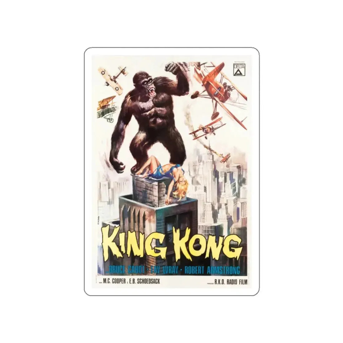 KING KONG (ITALIAN) 1933 Movie Poster STICKER Vinyl Die-Cut Decal - The Sticker Space