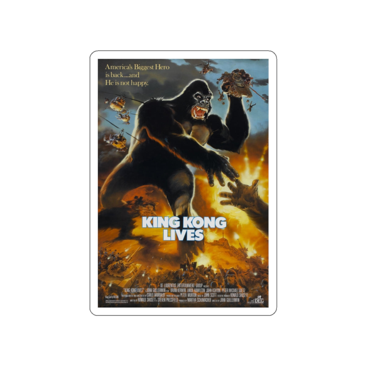 KING KONG LIVES 1986 Movie Poster STICKER Vinyl Die-Cut Decal-2 Inch-The Sticker Space