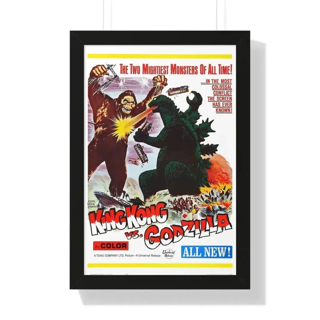 KING KONG VS GODZILLA 1962 - Framed Movie Poster 16″ x 24″ Black - The Sticker Space