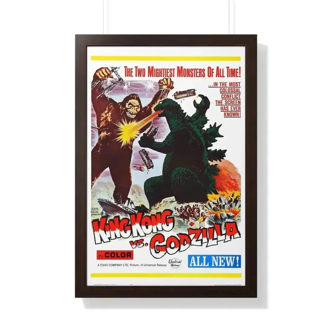 KING KONG VS GODZILLA 1962 - Framed Movie Poster 20" x 30" Walnut - The Sticker Space