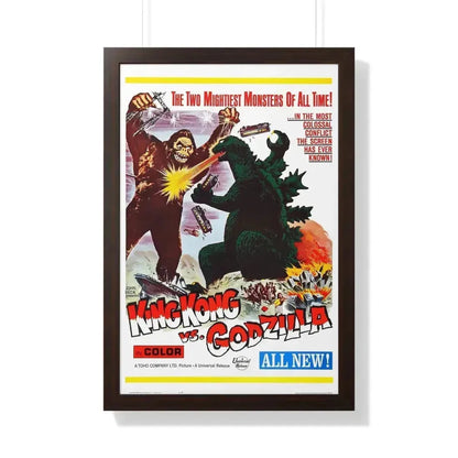 KING KONG VS GODZILLA 1962 - Framed Movie Poster 20" x 30" Walnut - The Sticker Space