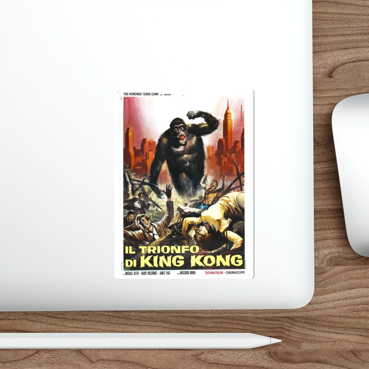 KING KONG VS GODZILLA (ITALIAN) 1962 Movie Poster STICKER Vinyl Die-Cut Decal-The Sticker Space