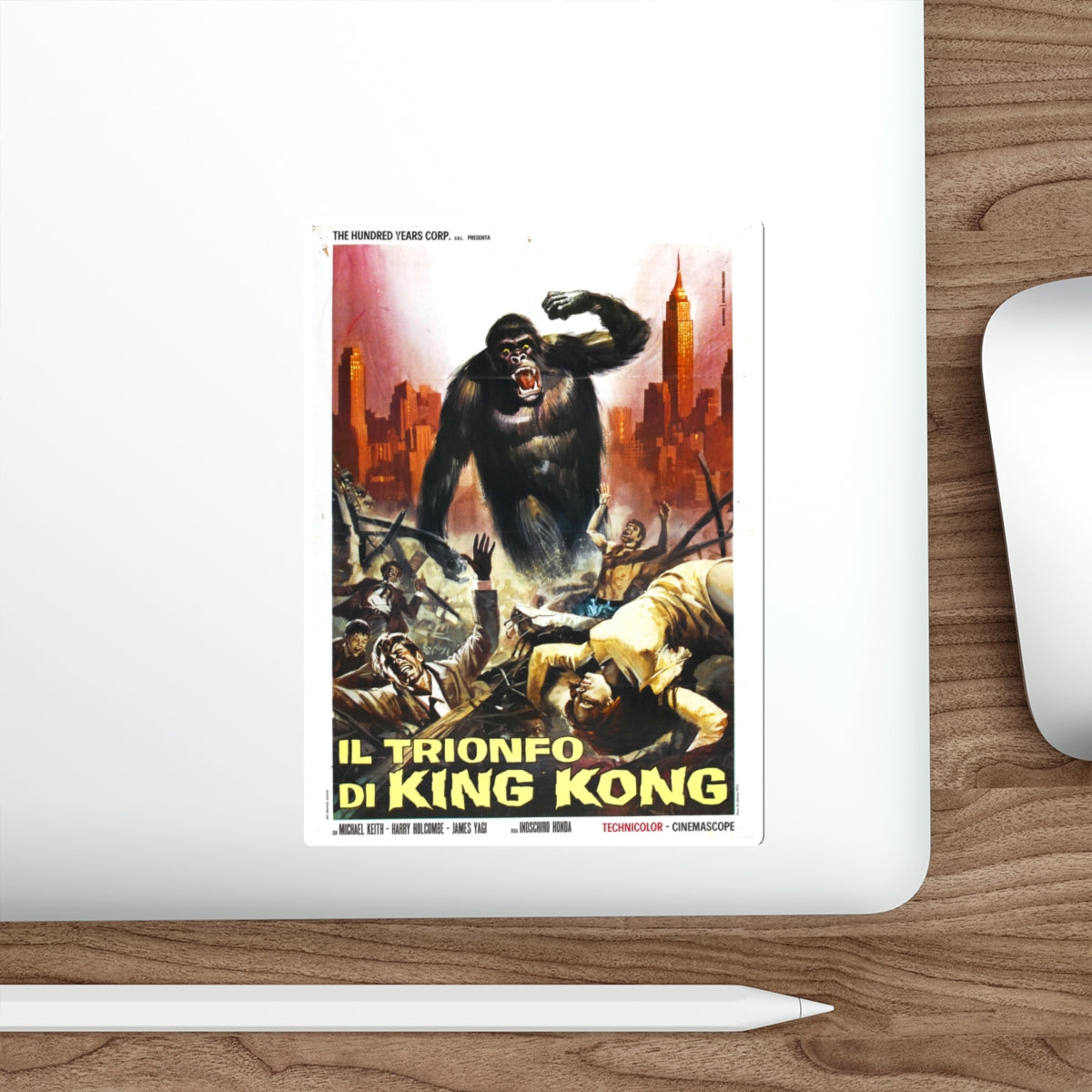 KING KONG VS GODZILLA (ITALIAN) 1962 Movie Poster STICKER Vinyl Die-Cut Decal-The Sticker Space