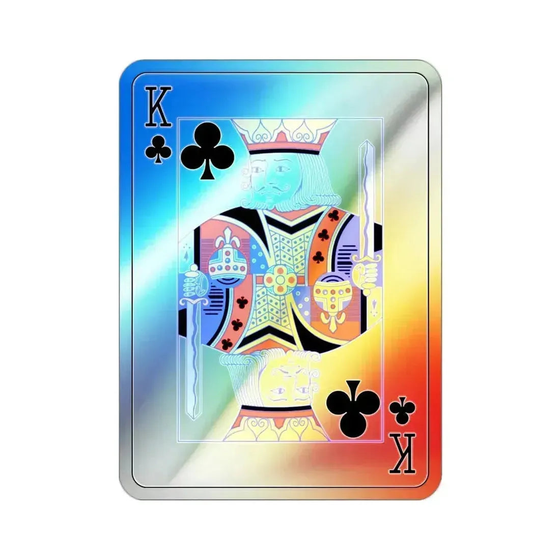 King of Clubs Playing Card Holographic STICKER Die-Cut Vinyl Decal 2 Inch Holographic - The Sticker Space
